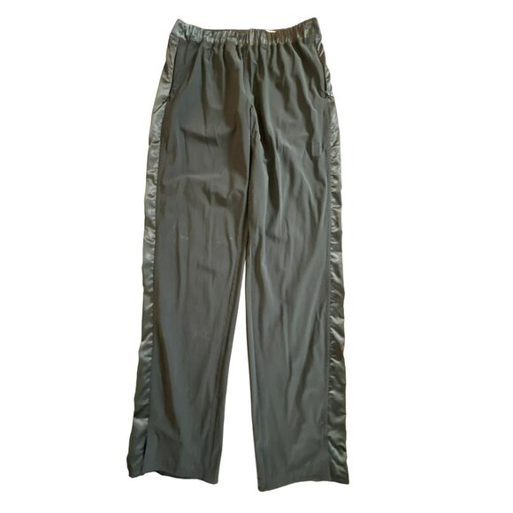 Lululemon Womens Black Track Pants Size 4 Rise Shine Relaxed Fit Satin Stripe - Picture 4 of 7